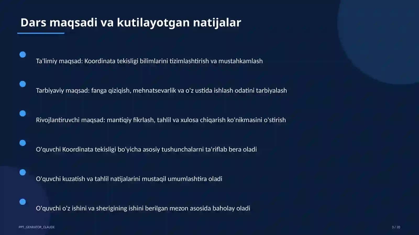 Koordinata tekisligi (6-sinf) 3