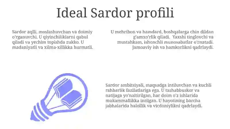 Ideal Sardor profili 3