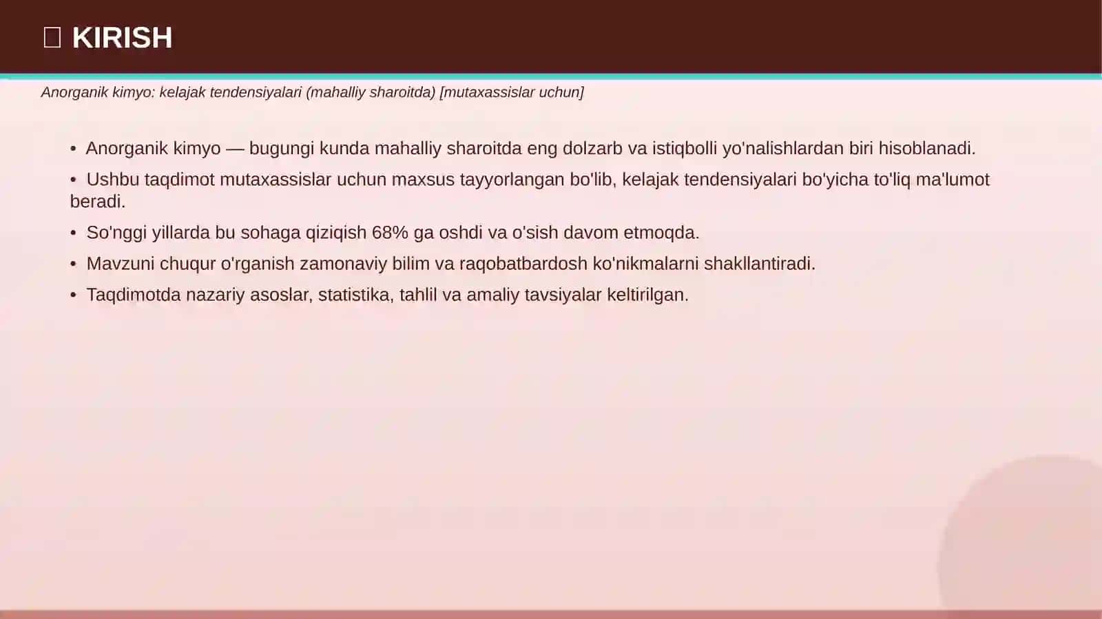 ANORGANIK KIMYO Kelajak Tendensiyalari 3