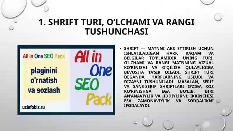 Shrift turioʻlchamivarangini oʻzgartirish 3