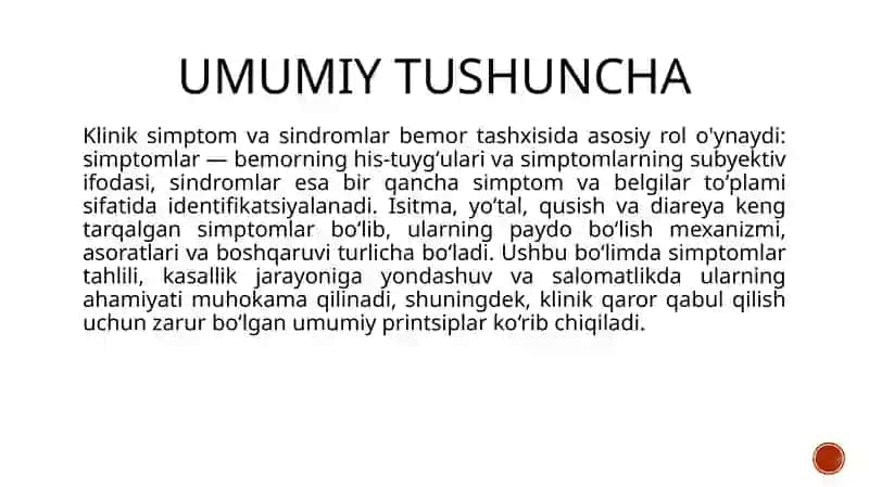 Klinik simptomlar va sindromlar 3