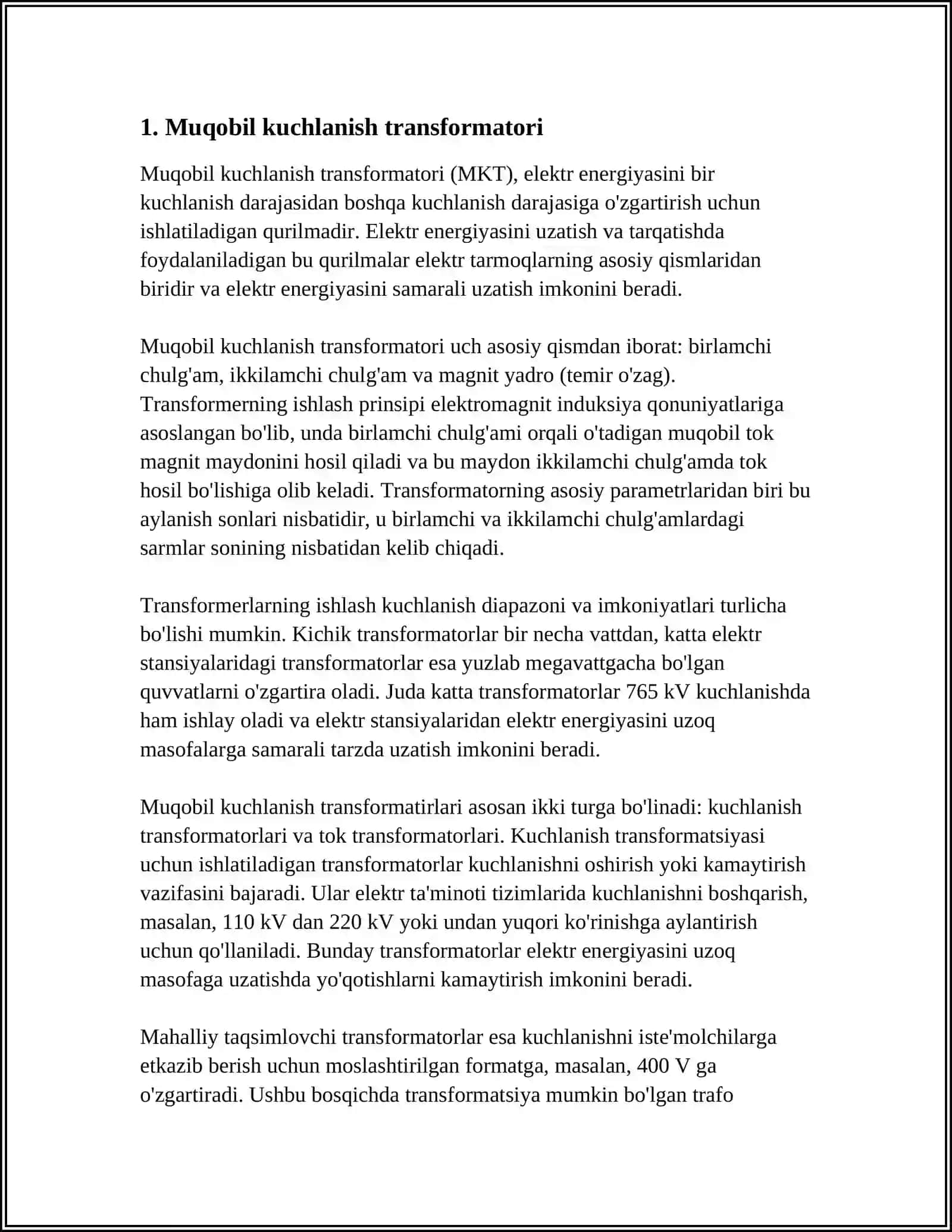 Muqobil kuchlanish transformatori 3