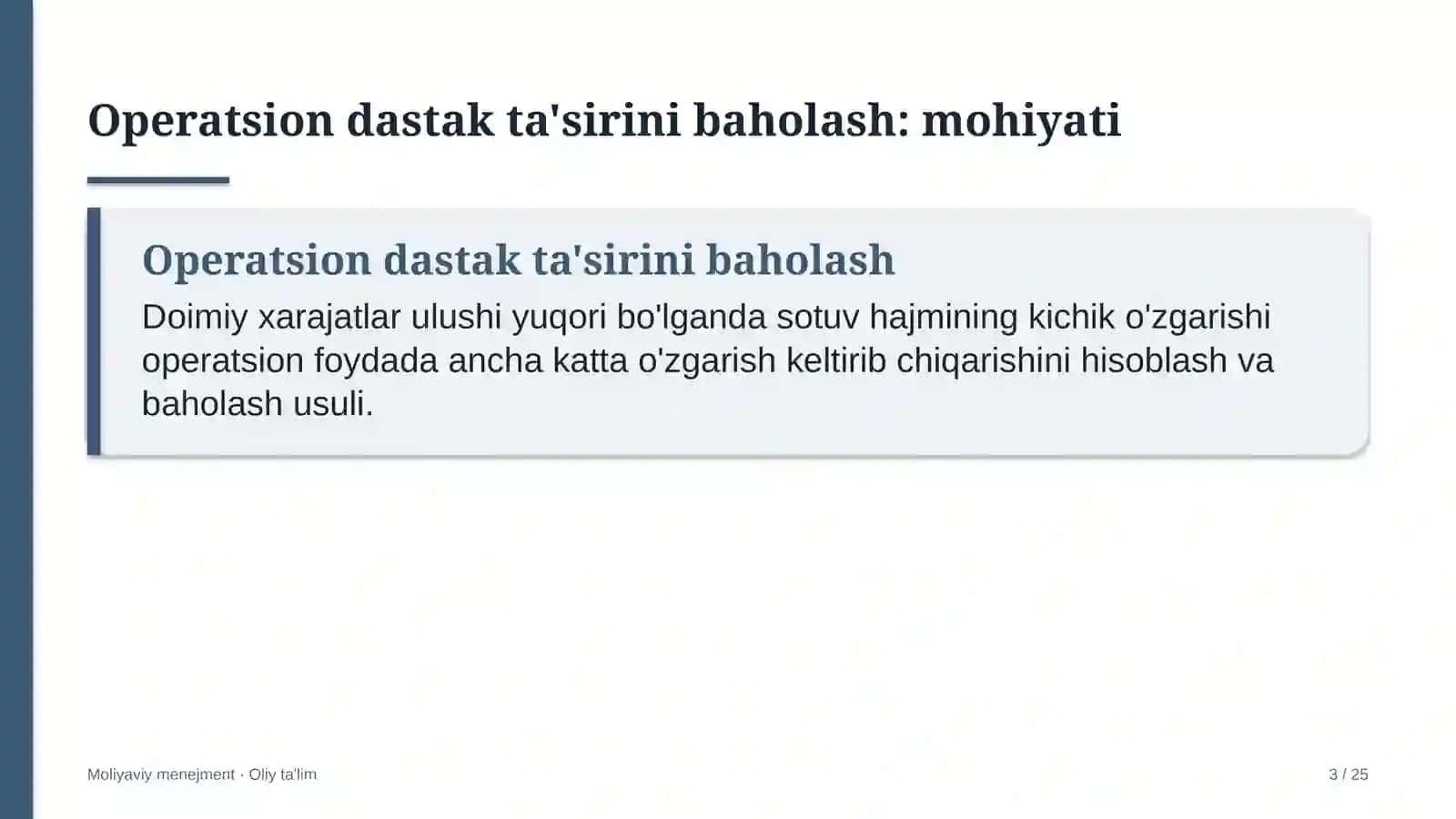 Davlat qo'mitalarida operatsion dastak ta'sirini baholash 3