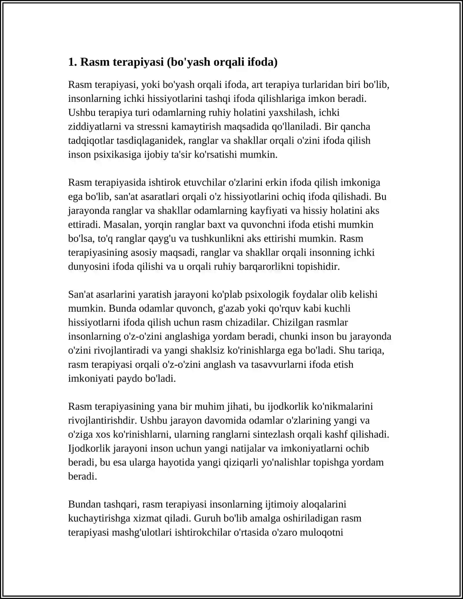 ART TERAPIYA TURLARI 3