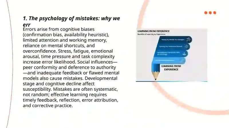 Learning from experience: What do mistakes teach us? 3