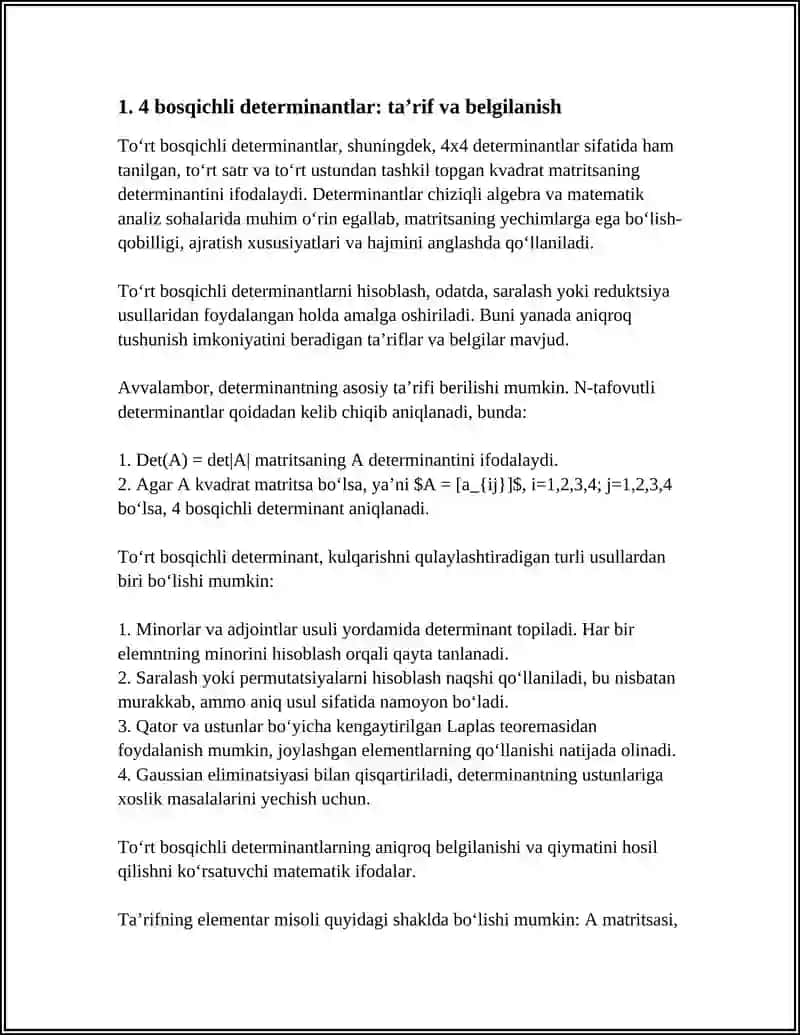 4 BOSQICHLI DETERMINANTLAR 3