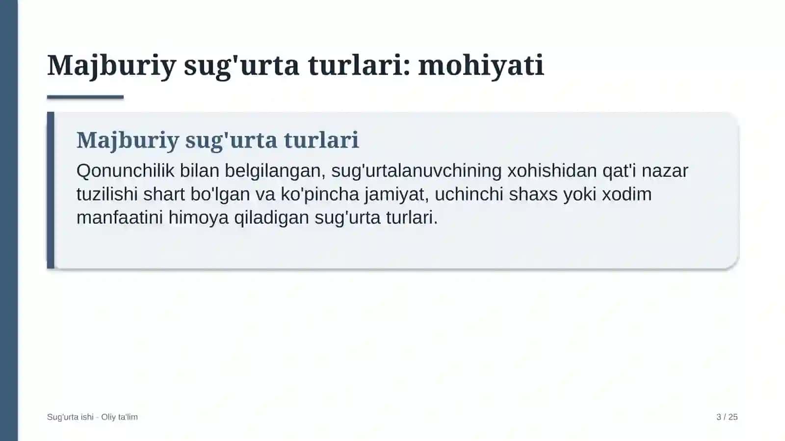 Xususiy bog'chalarda majburiy sug'urta turlari 3