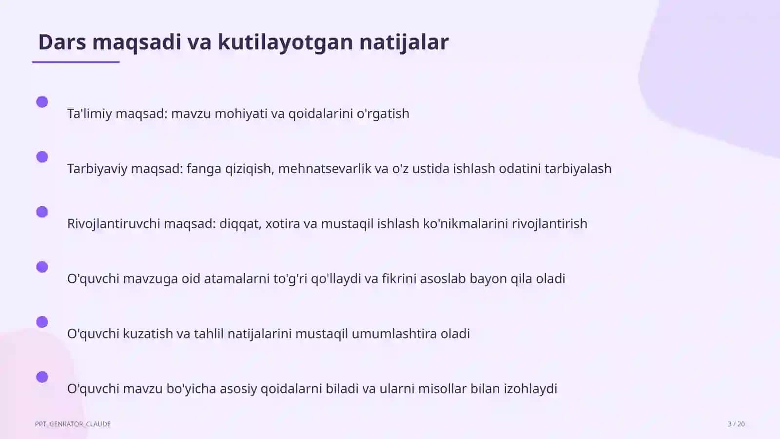Fizika (6–11) — mustaqil o'rganish 3