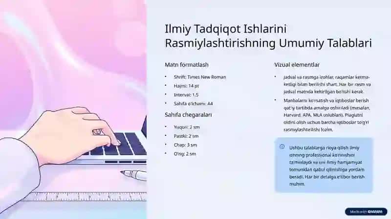 Ilmiy Tadqiqot Ishlarini Rasmiylashtirish va Nashrga Tayyorlash 3