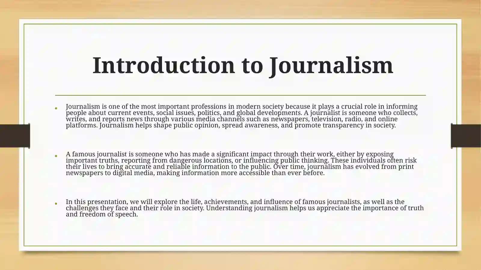 Introduction to Journalism 3