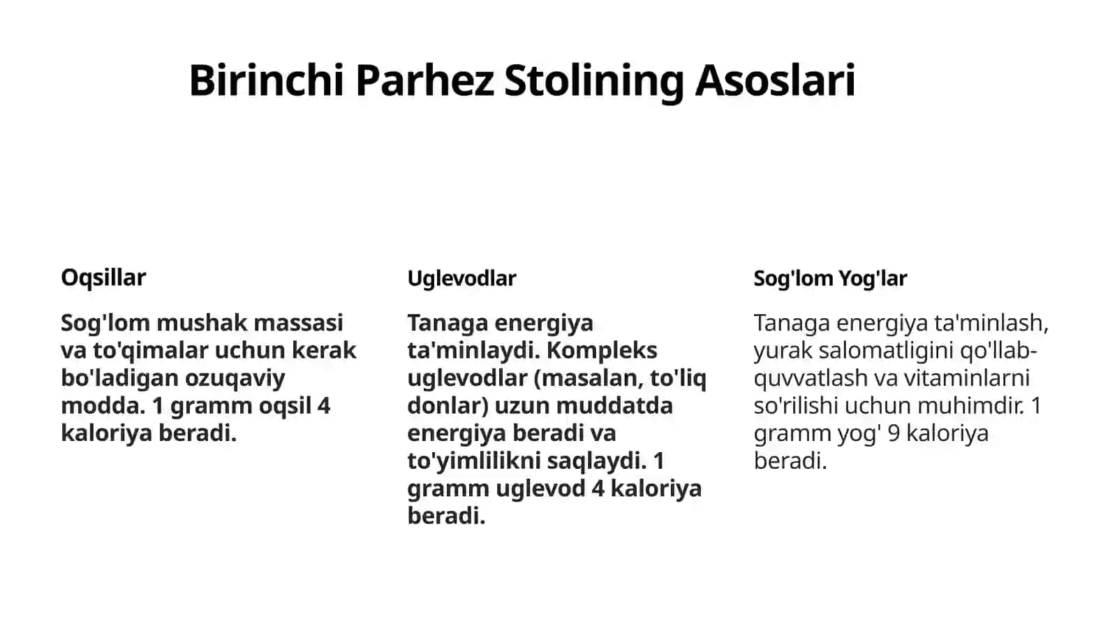 Birinchi parhez stoli 3