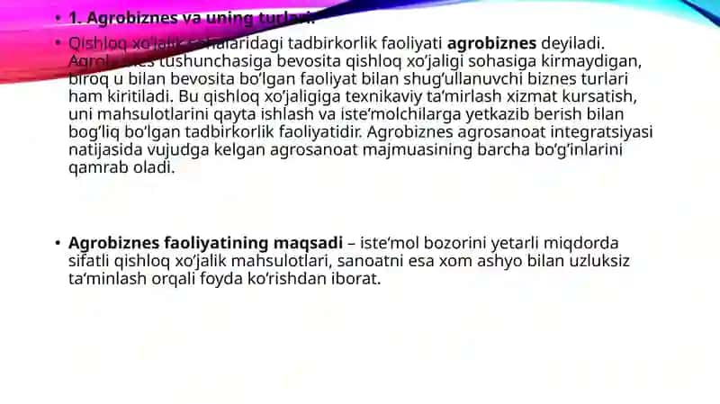 Agrobiznes va uning turlari 3