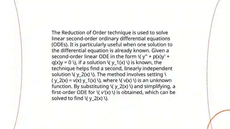 Higher order differial equations that can be reduced in order 3