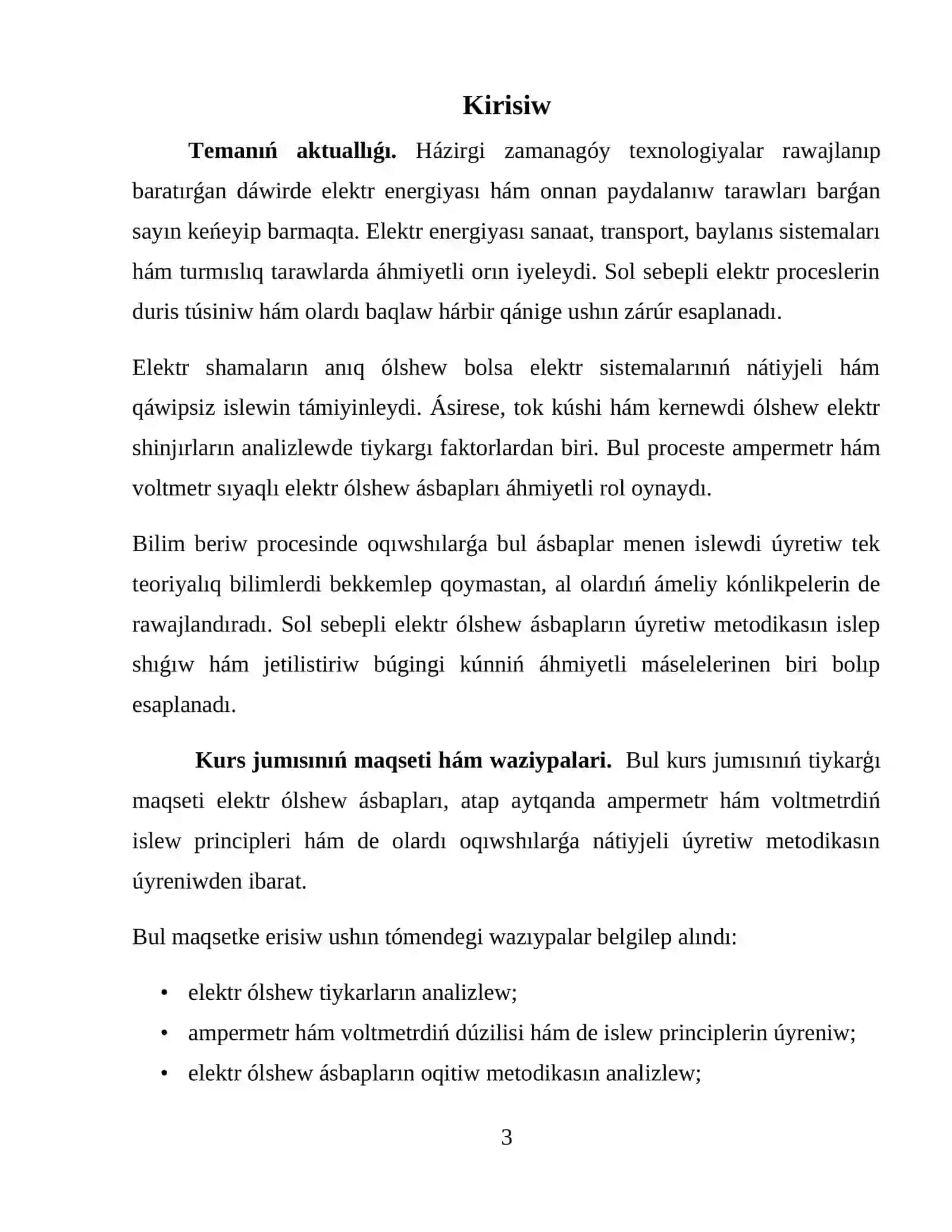 Kurs jumisi ELEKTR OLSHASH ASBOBLARI 3