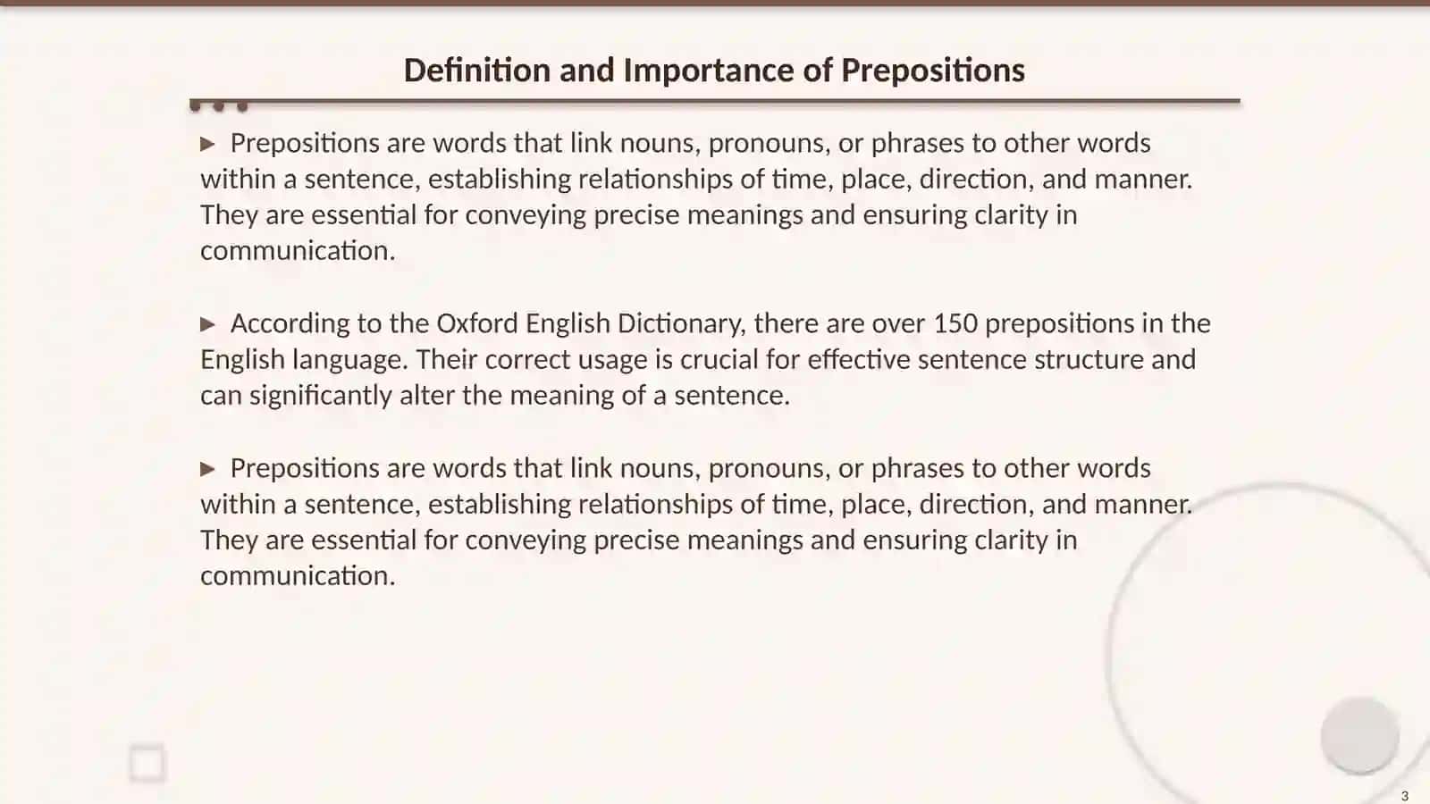 Usage of Prepositions 3