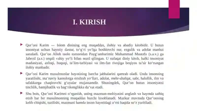 QUR'ONI KARIM-ISLOM DININING MUQADDAS KITOBI 3
