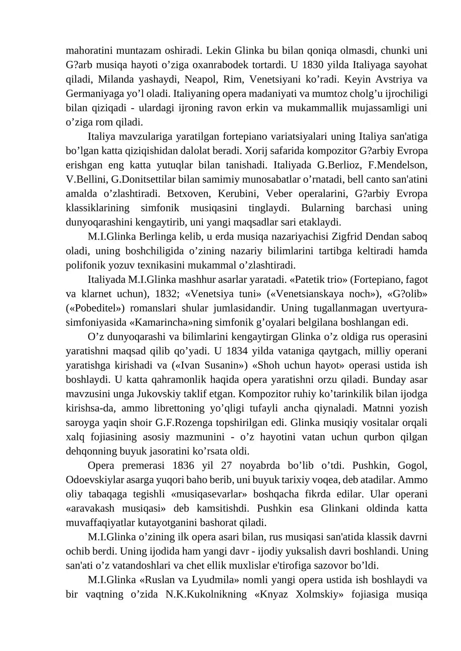M.I.GLINKA ijodi va musiqasi 3