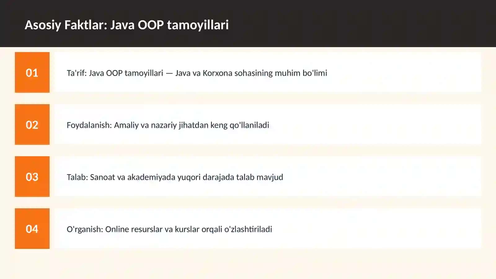 DASTURLASH | JAVA VA KORXONA 3