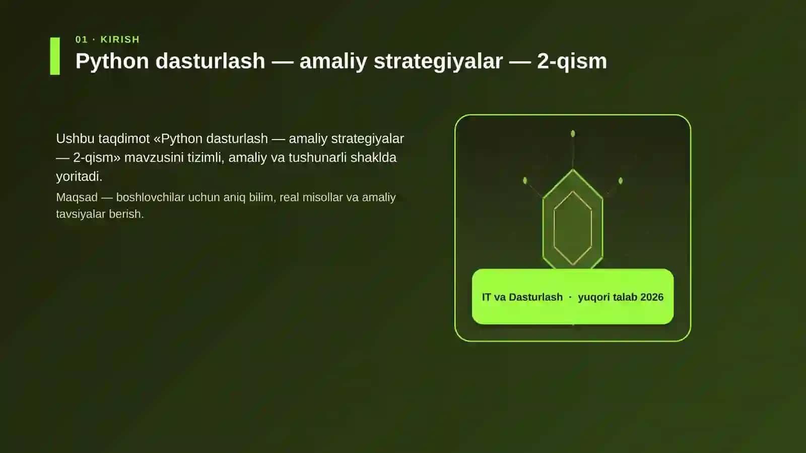 Python dasturlash — amaliy strategiyalar — 2-qism 3