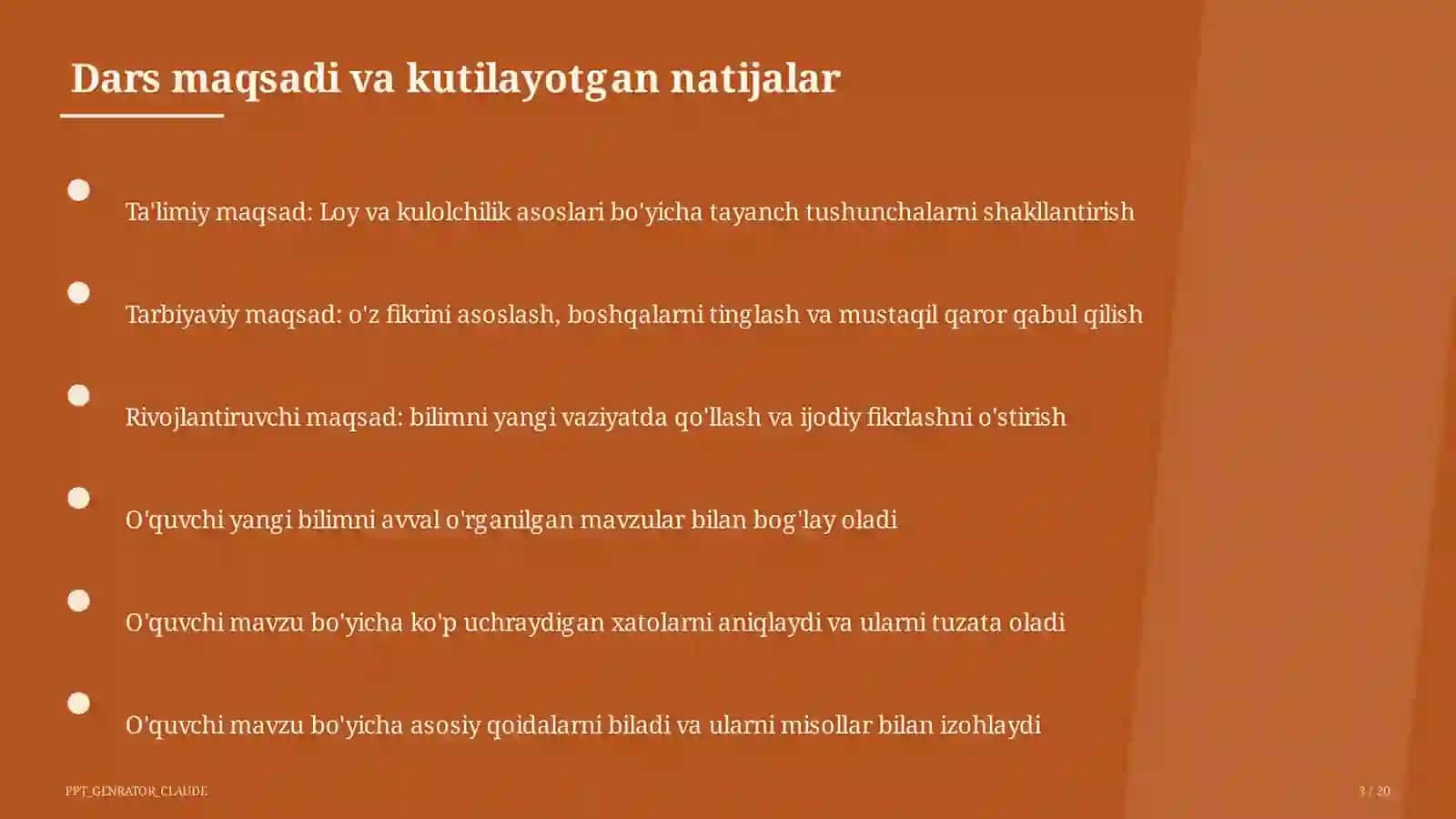 Loy va kulolchilik asoslari (4-sinf) 3