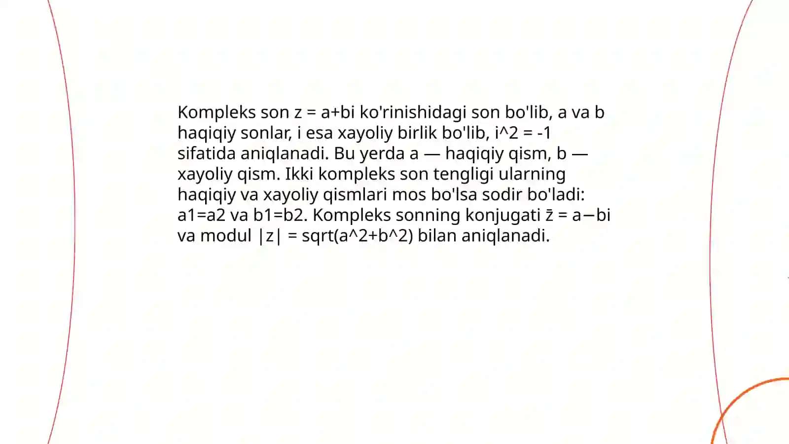 Kompleks sonlar ustida amallar 3