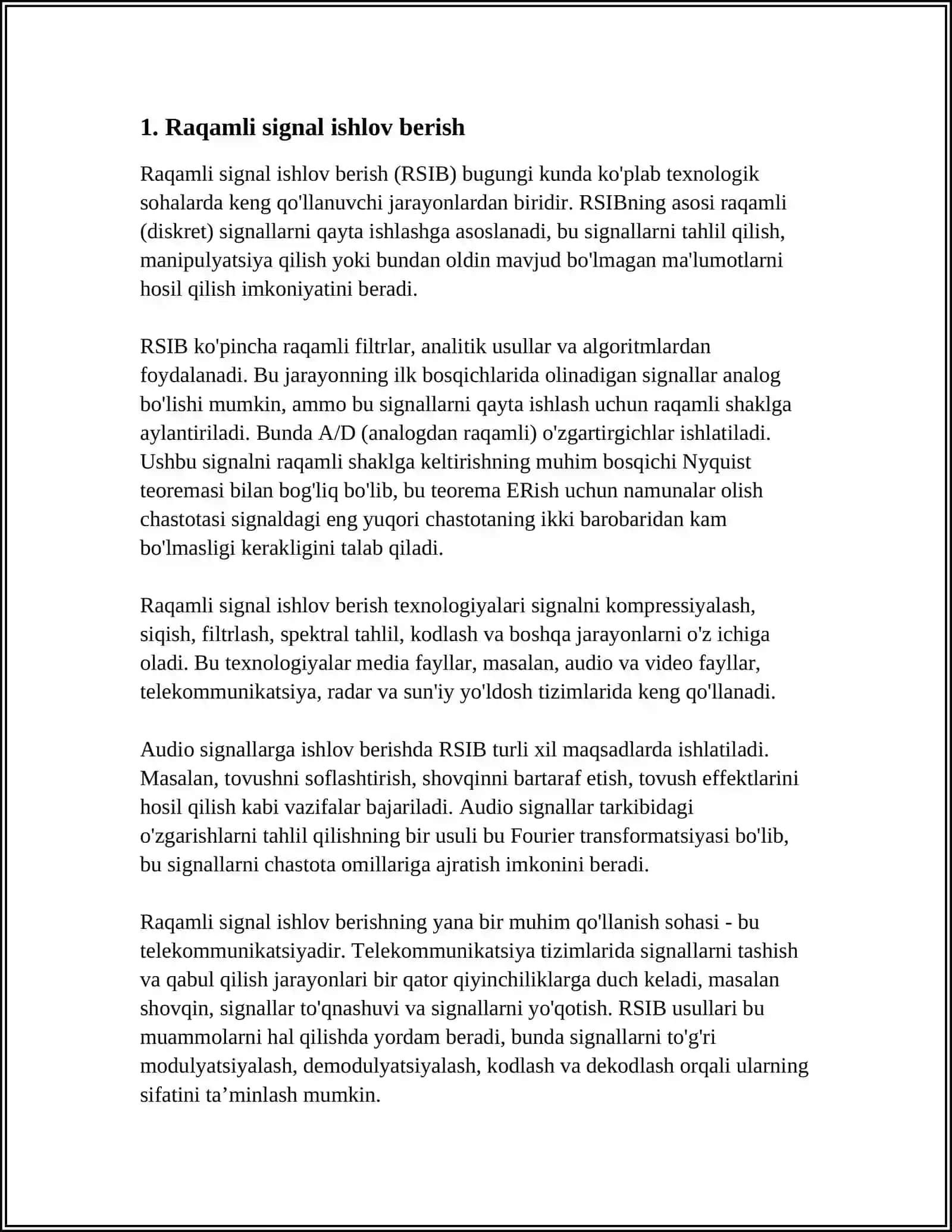 Raqamli signal ishlov berish 3