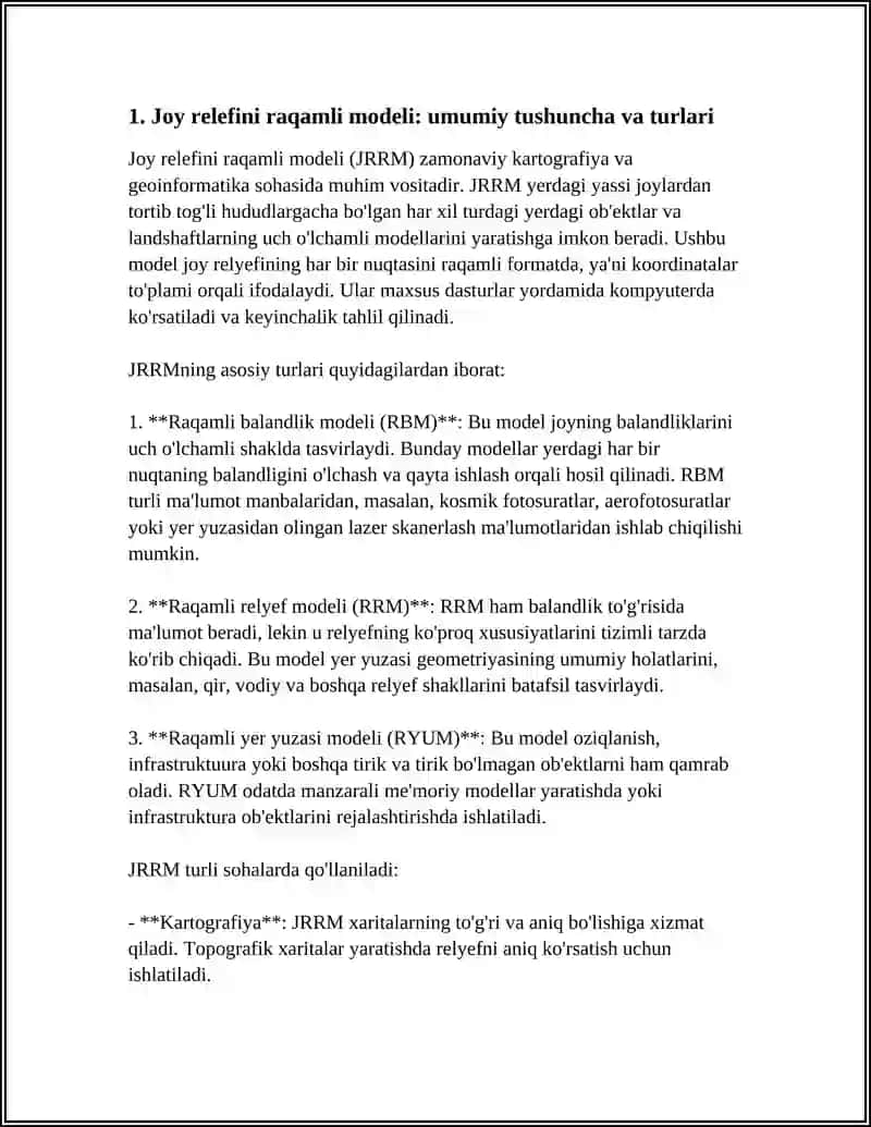 Joy relefini raqamli modeli 3
