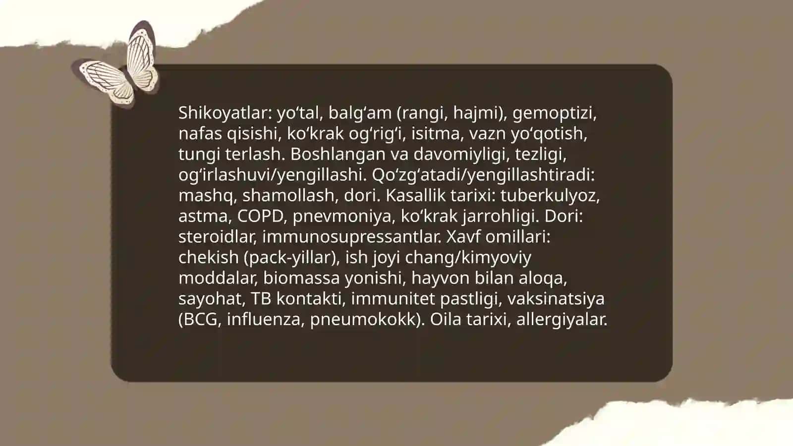 Nafas a'zolari kasalliklari bilan bemorlarni tekshirish 3