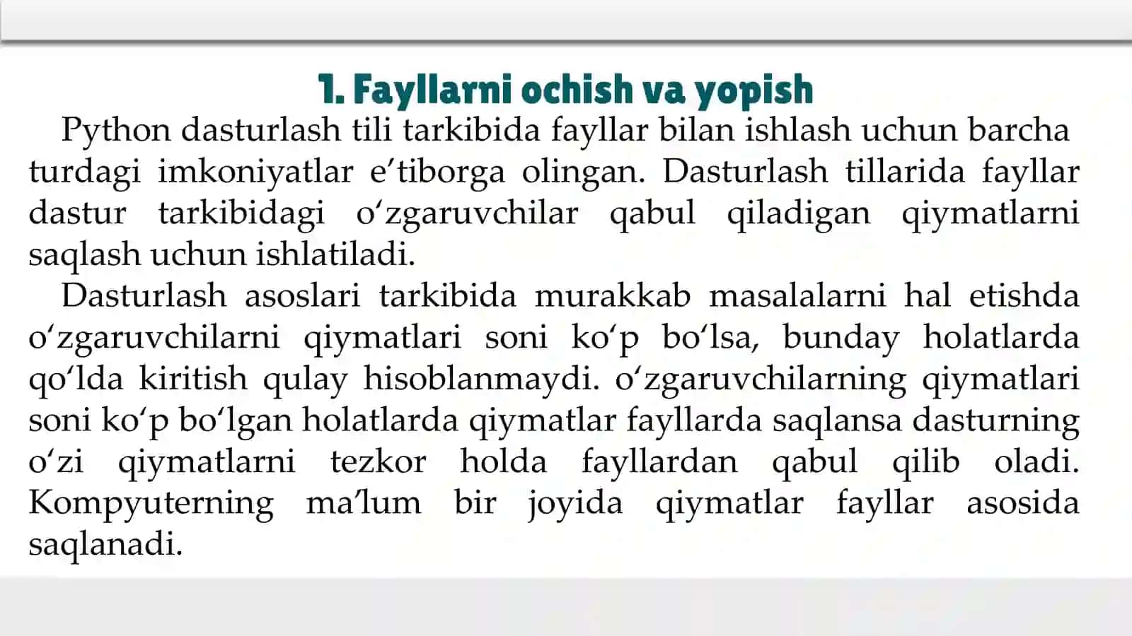 Pythonda fayllar bilan ishlash 3