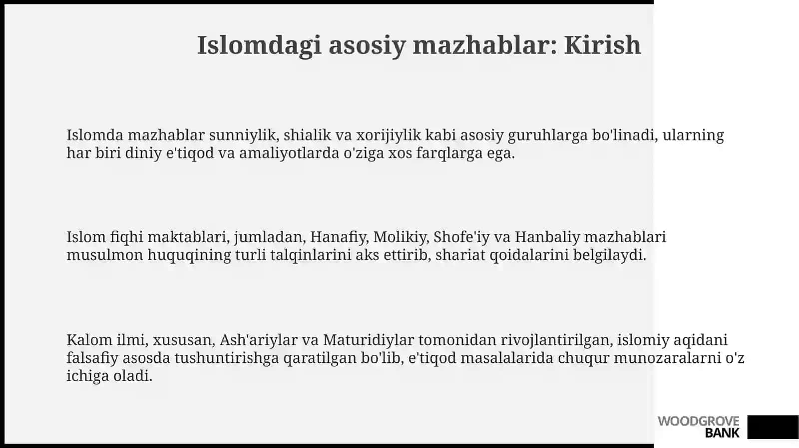 Islomdagi mazhablar 3