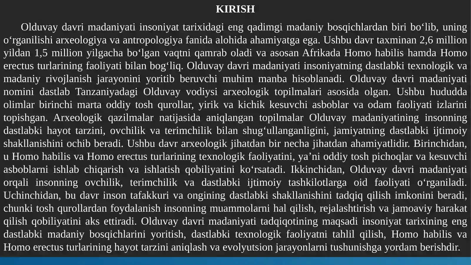 Olduvay davri madaniyati 3