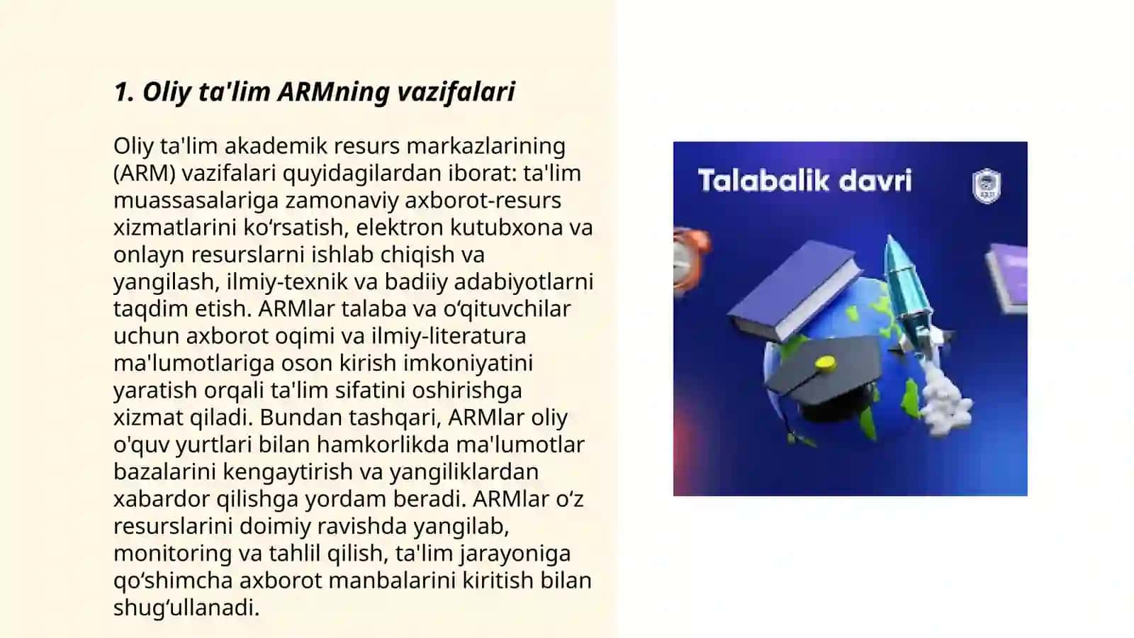 Oliy ta'lim ARM 3