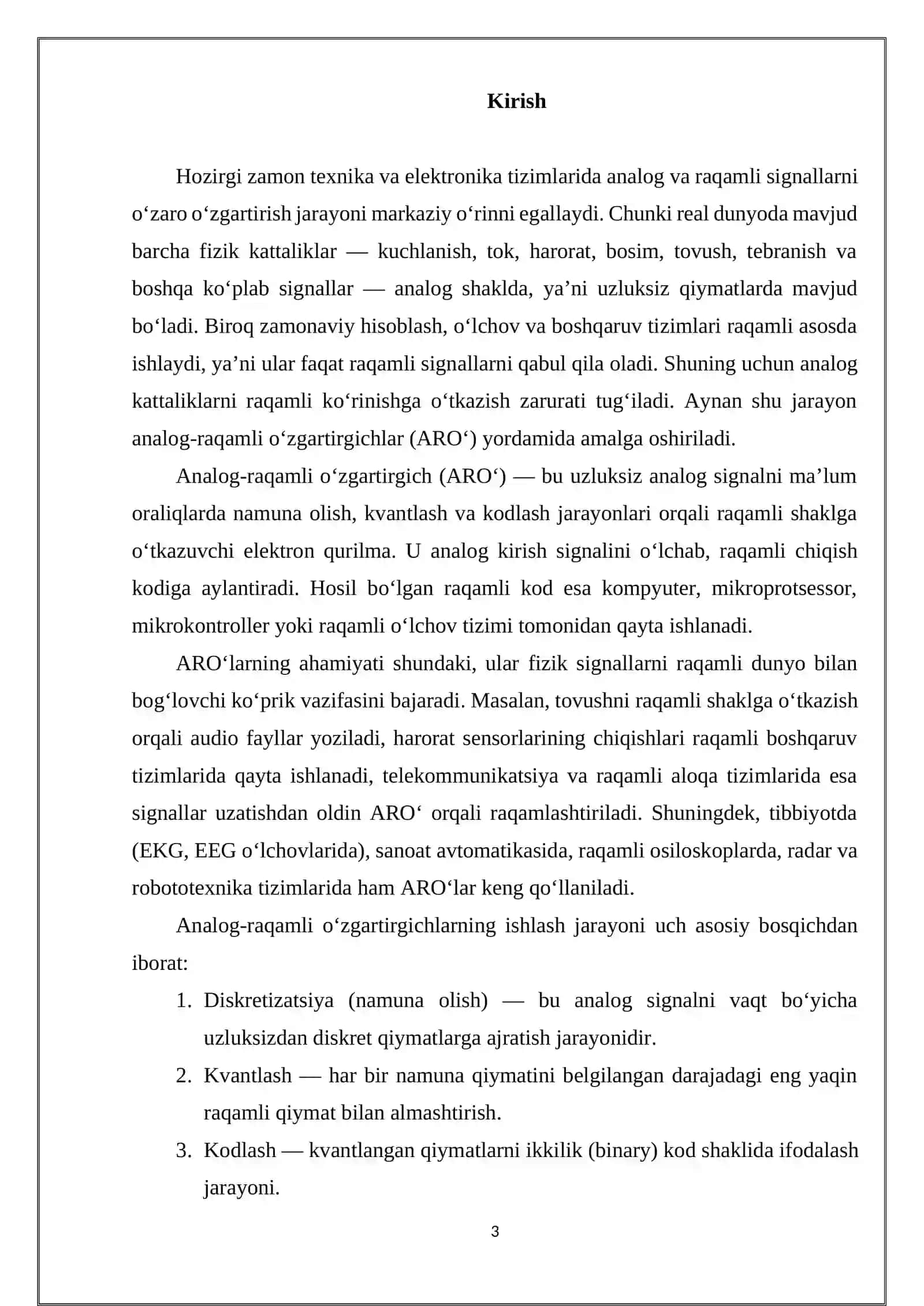 Analog-raqamli o‘zgartirgichlarning asosiy turlari 3