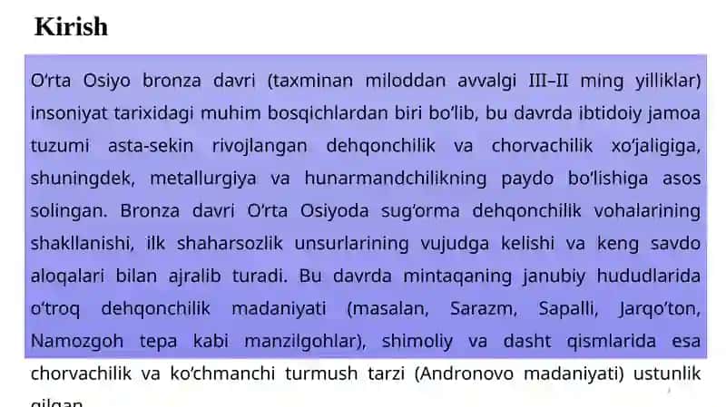 O‘rta Osiyodagi bronza davri ibtidoiy manzilgohlari 3