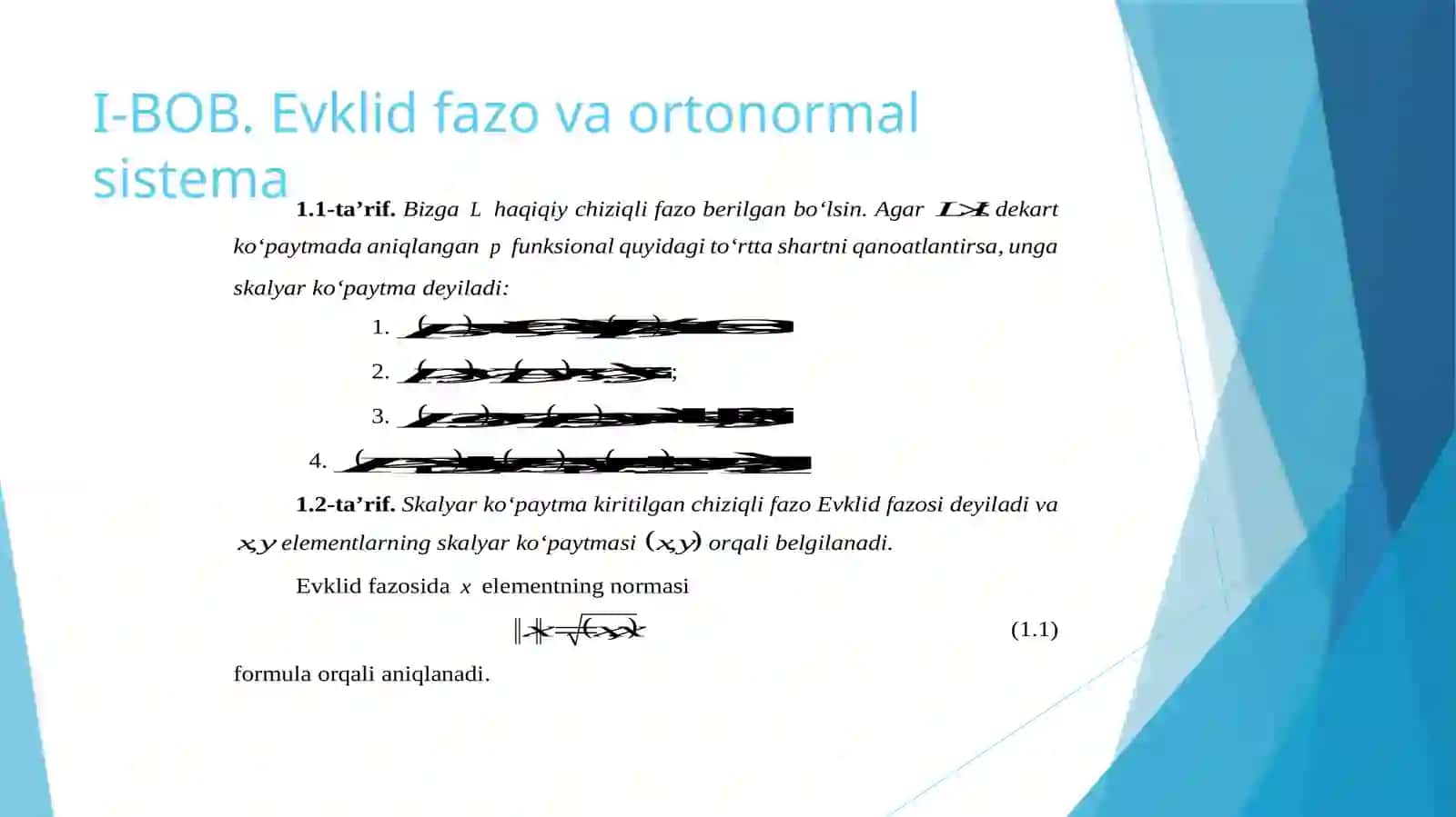 Evklid fazo va ortonormal sistema 3
