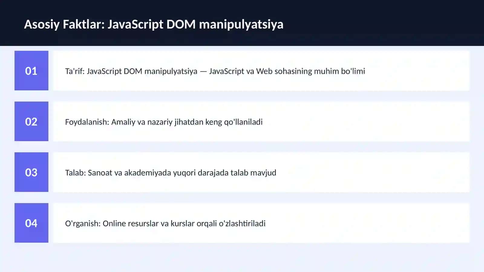 DASTURLASH | JAVASCRIPT VA WEB 3