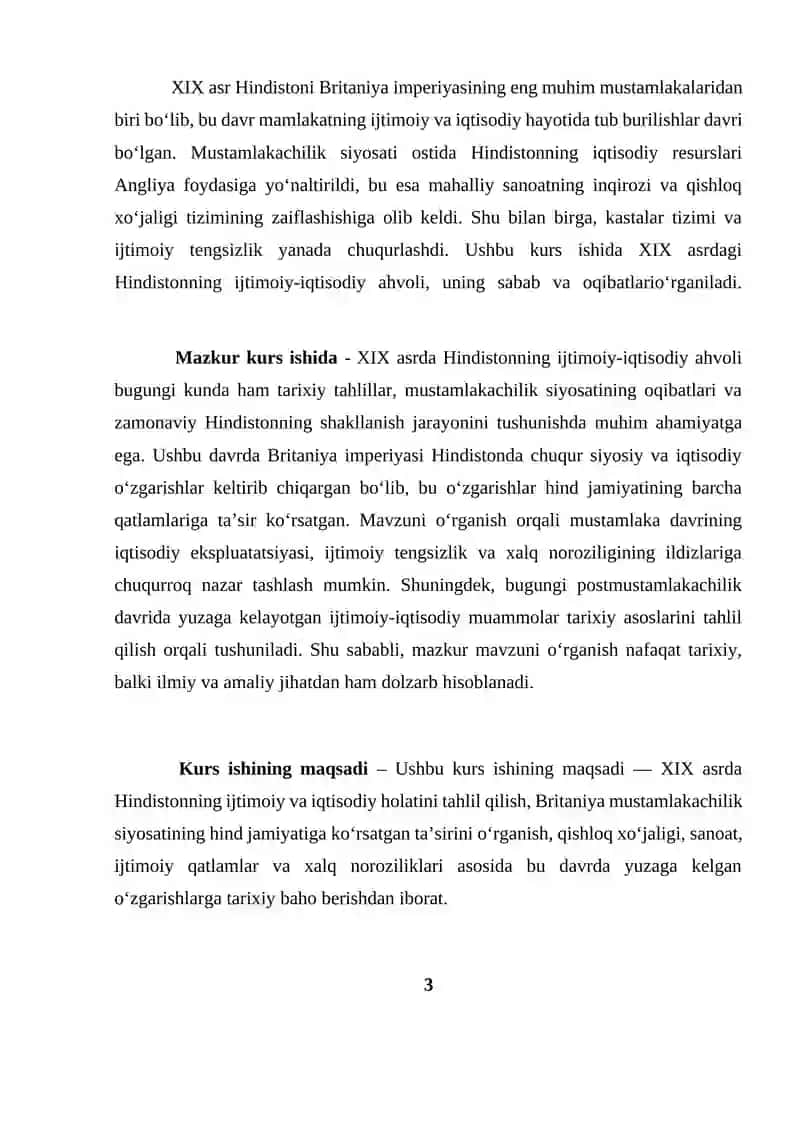 XIX asrda Hindistonning ijtimoiy iqtisodiy ahvoli 3