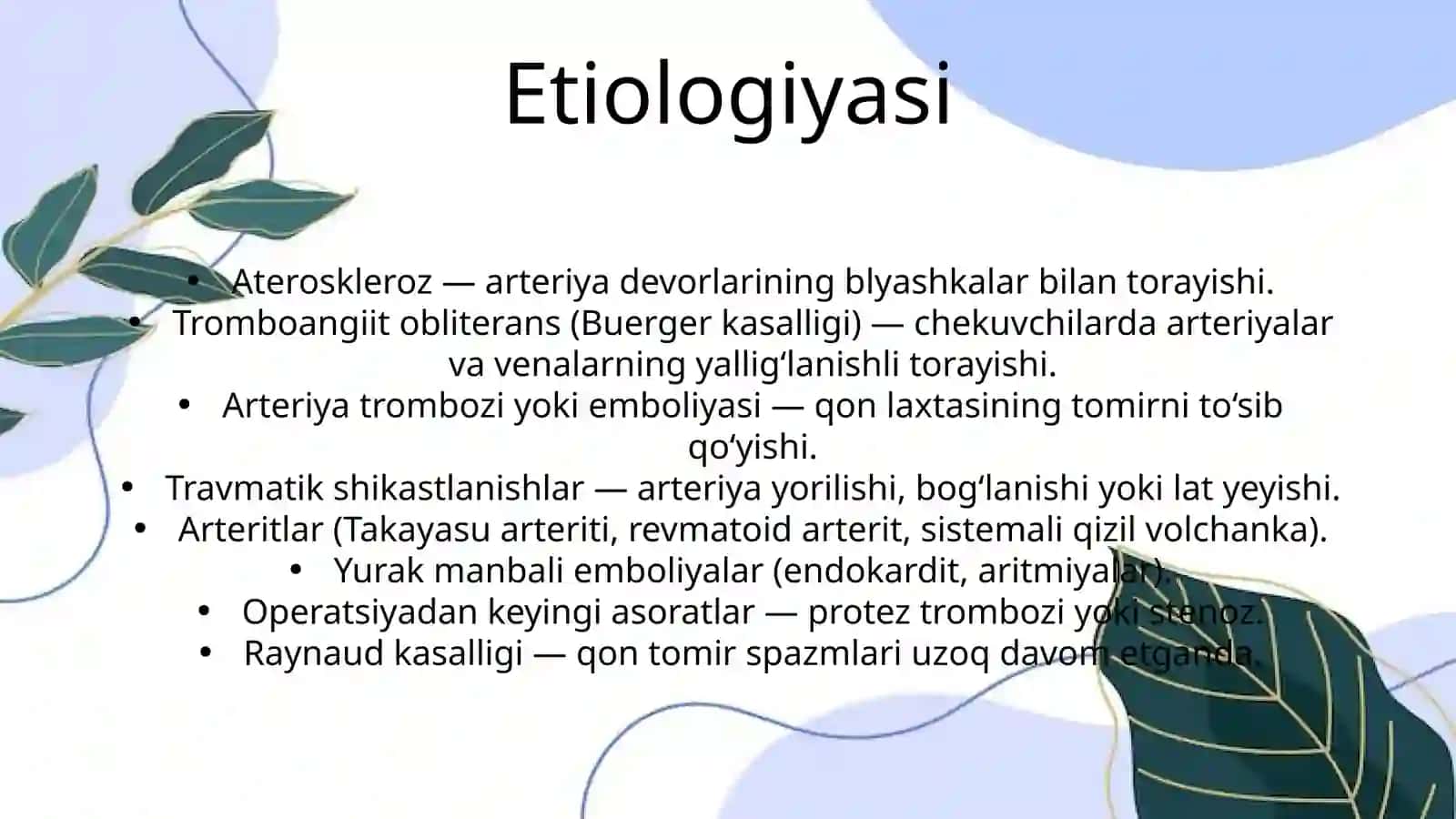 Yuqori a’zolar kritik ishemiyasi 3