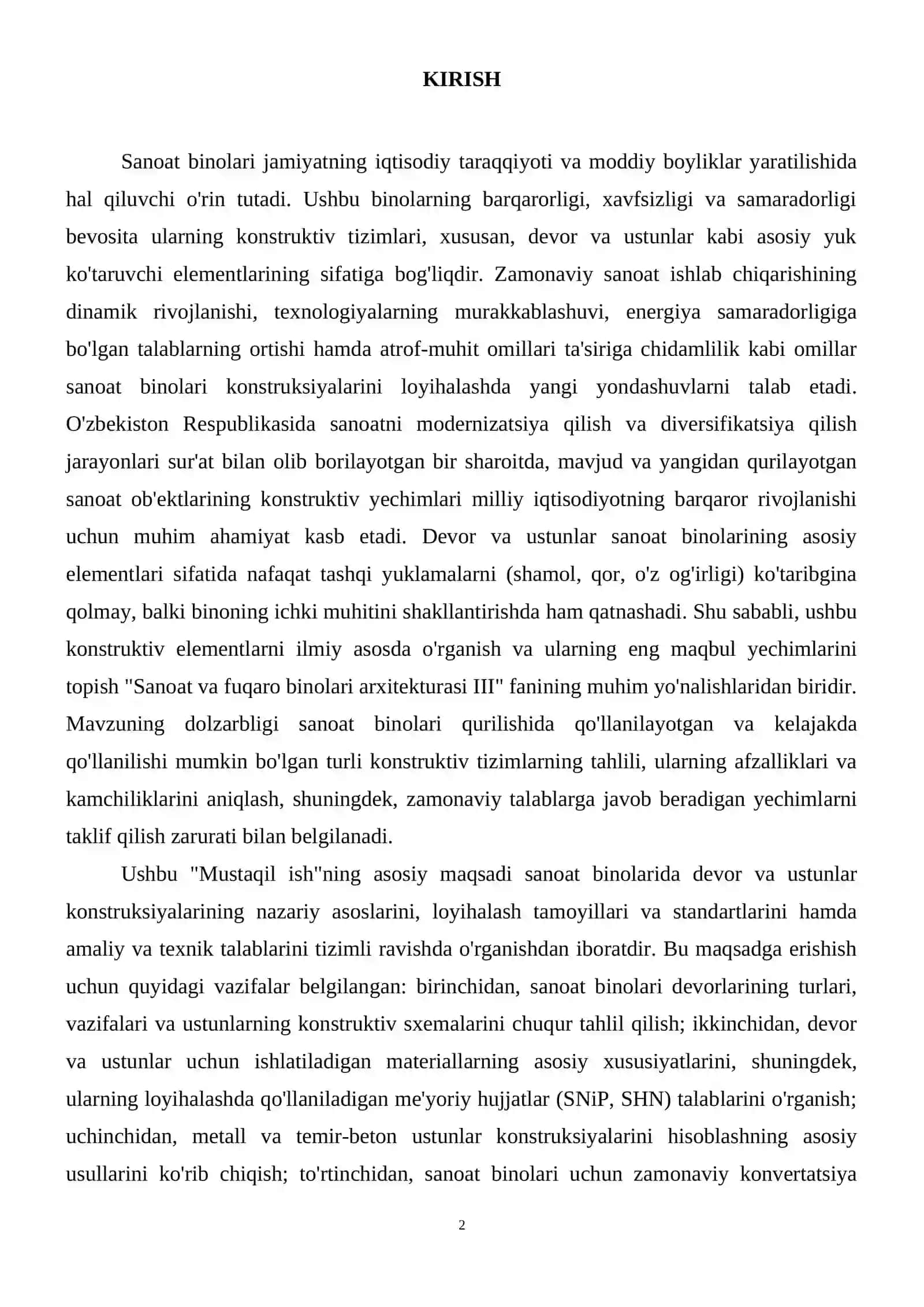 Sanoat binolarida devor va ustunlar konstruksiyalari. 3