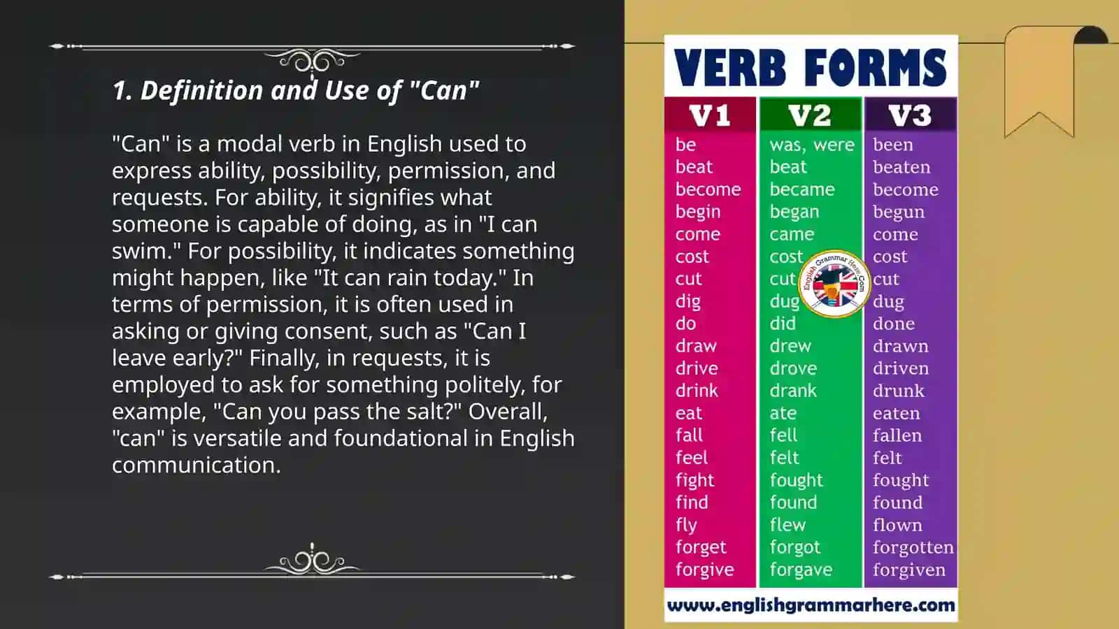 Modal verb “Can” 3