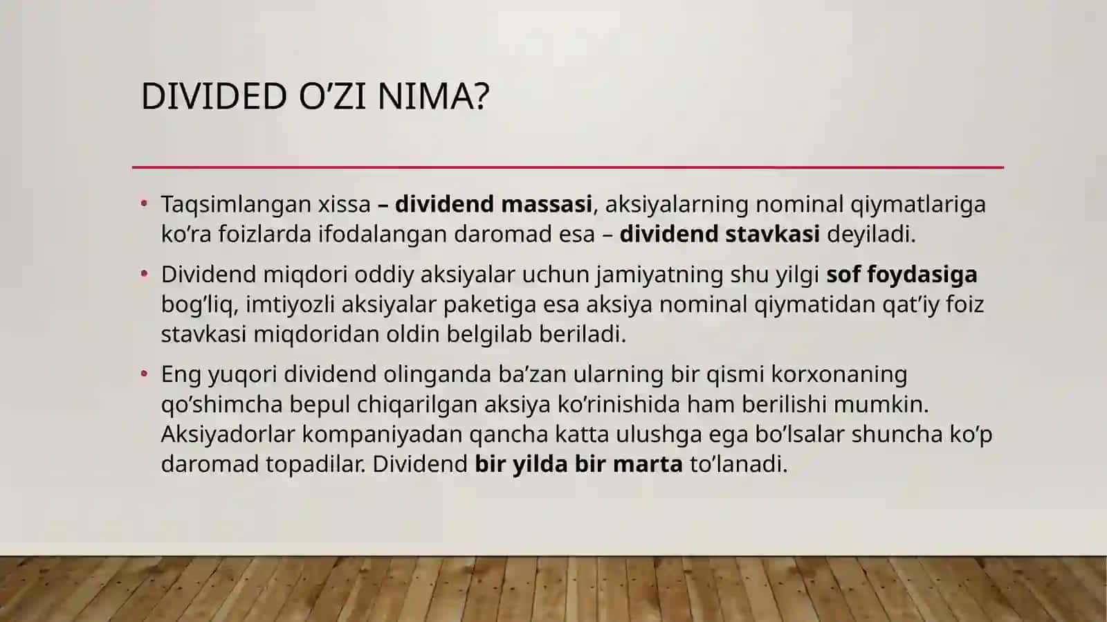 Dividend siyosati va ichki moliyalashtirish 3