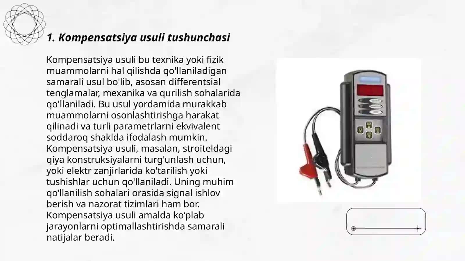 Elektr oʻlchash asboblarini kompensation usulda oʻlchash 3