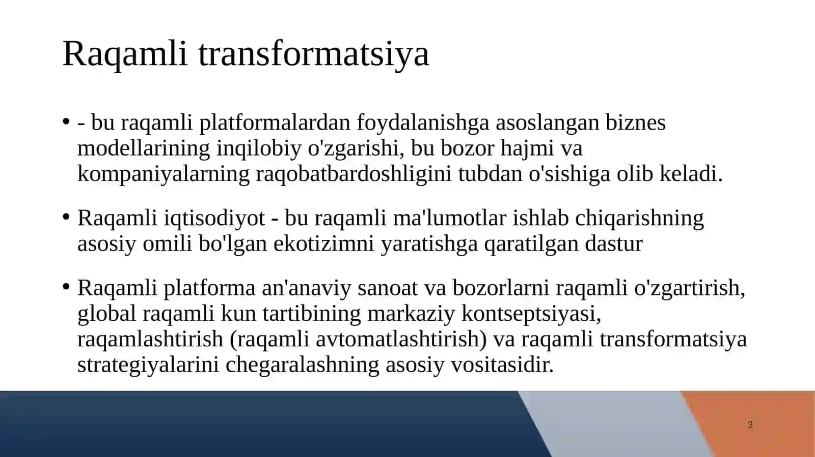 RAQAMLI TRANSFORMATSIYA 3