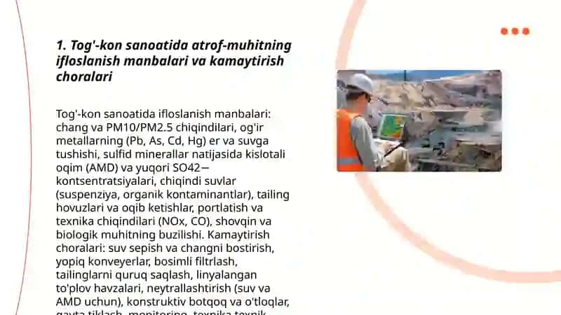 Tog'-kon, kimyo, metallurgiya sanoati va atrof muhit muhofazasi 3