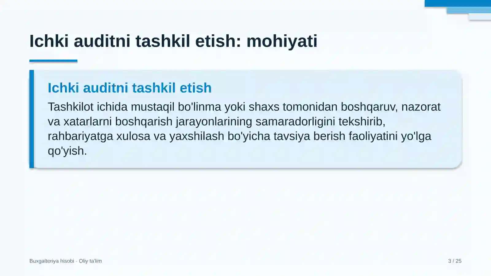 Developerlik kompaniyalarida ichki auditni tashkil etish 3