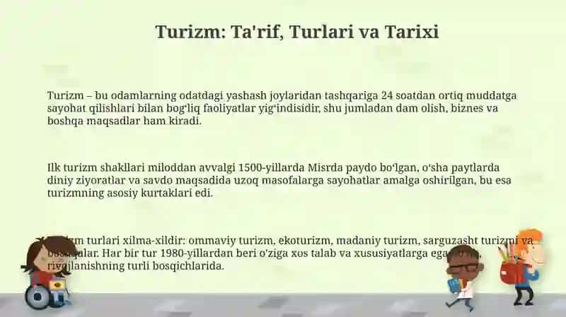Turizm: Ta'rif, Turlari va Tarixi 3