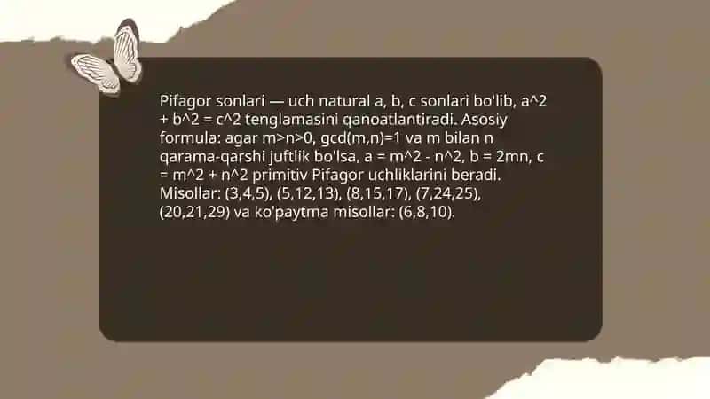 Pifagor sonlari 3