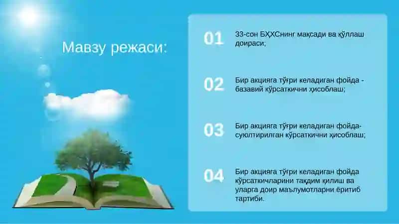 33-БҲХС “Бир акцияга тўғри келадиган фойда 3