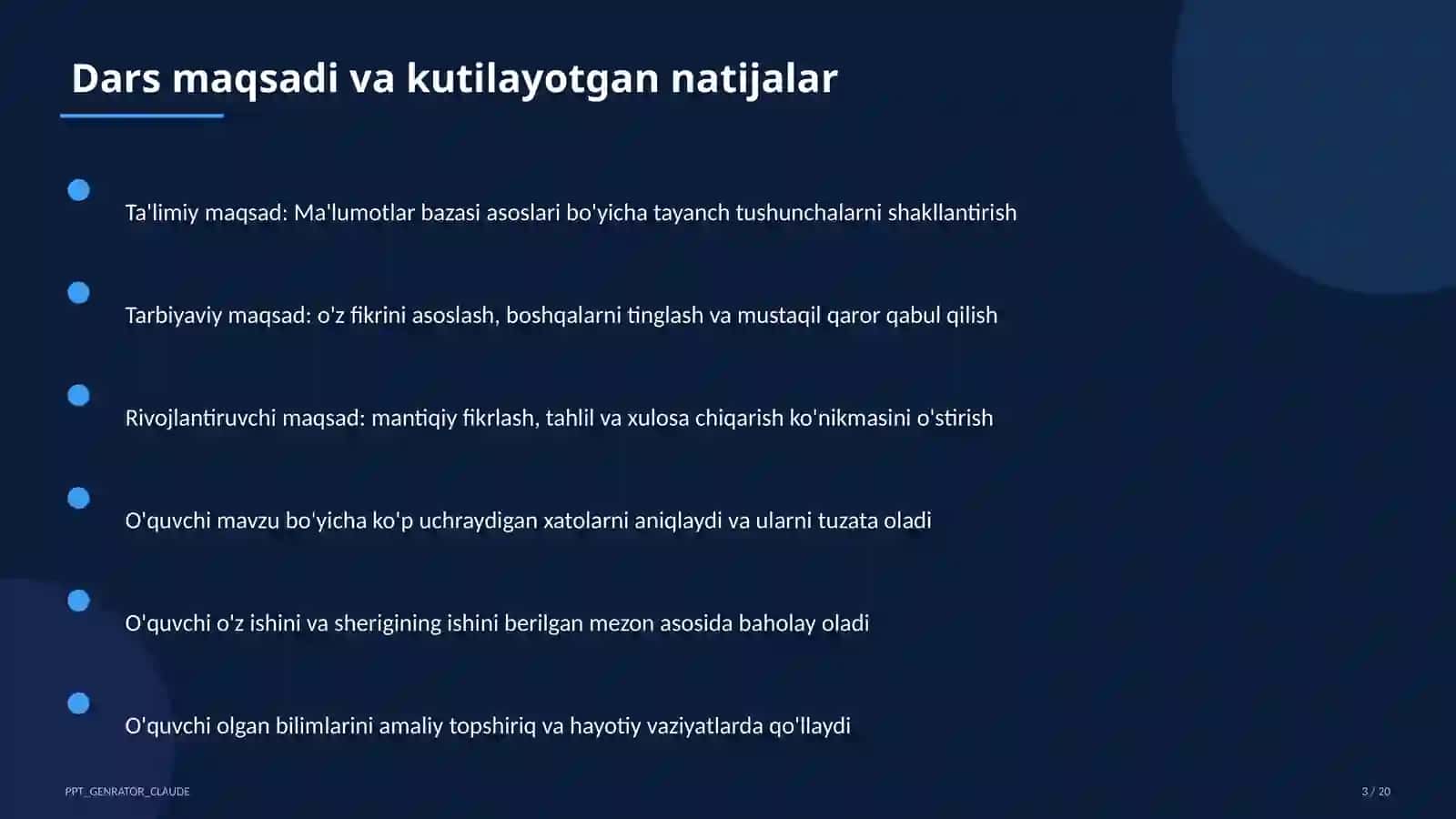 Ma'lumotlar bazasi asoslari (9-sinf) 3