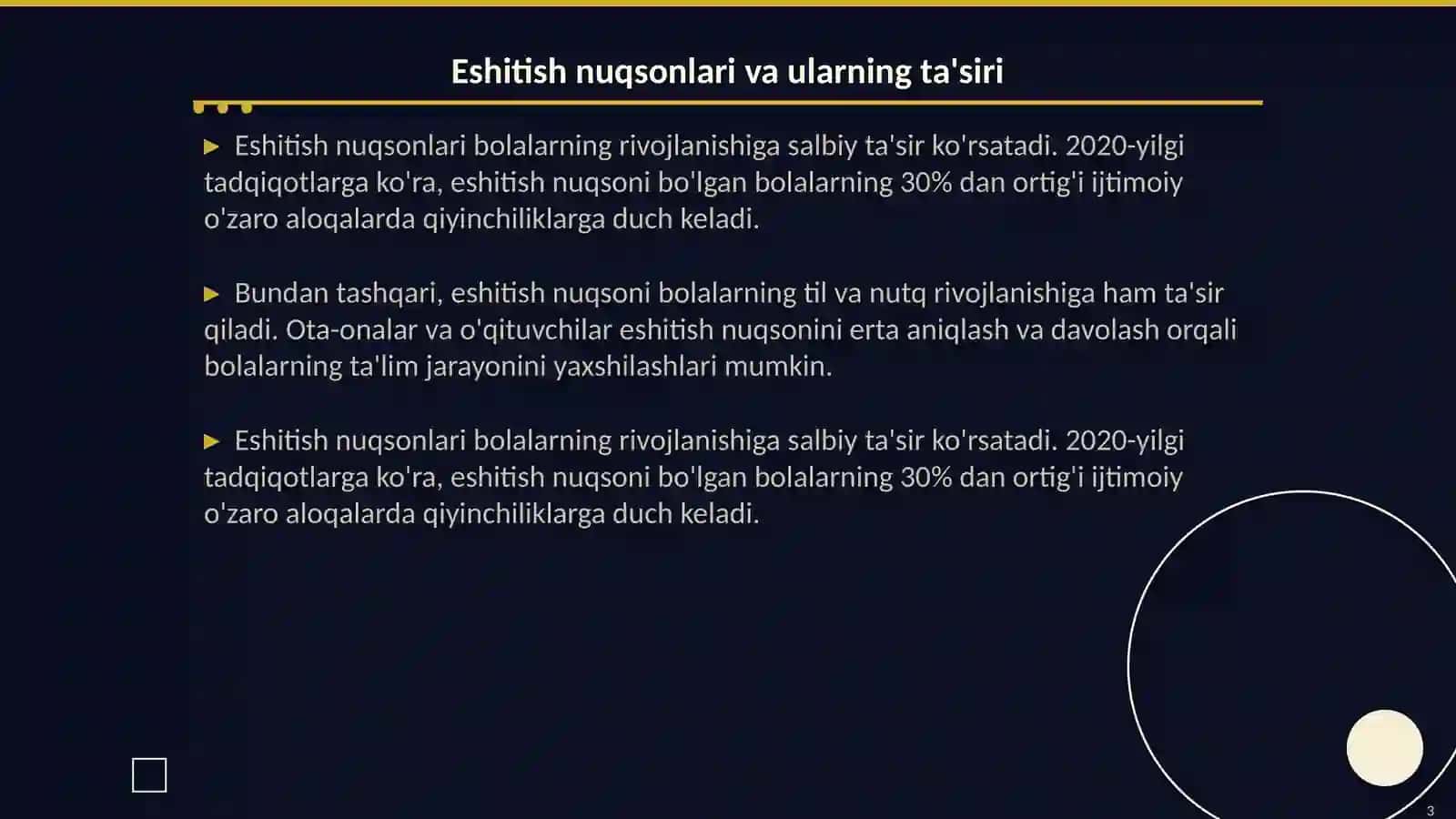 Eshitishida nuqsoni boʻlgan bolalar idrokini tekshirish metodikalari bilan tanishish 3